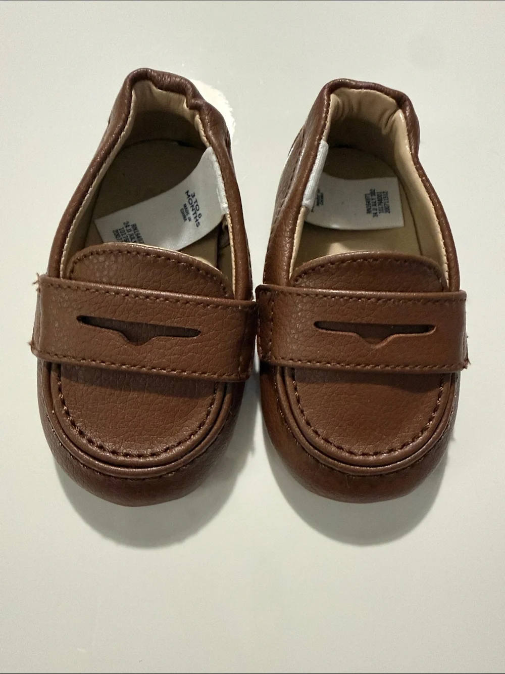 Janie and Jack leather baby Penny Loafer size 3-6 months in color brown